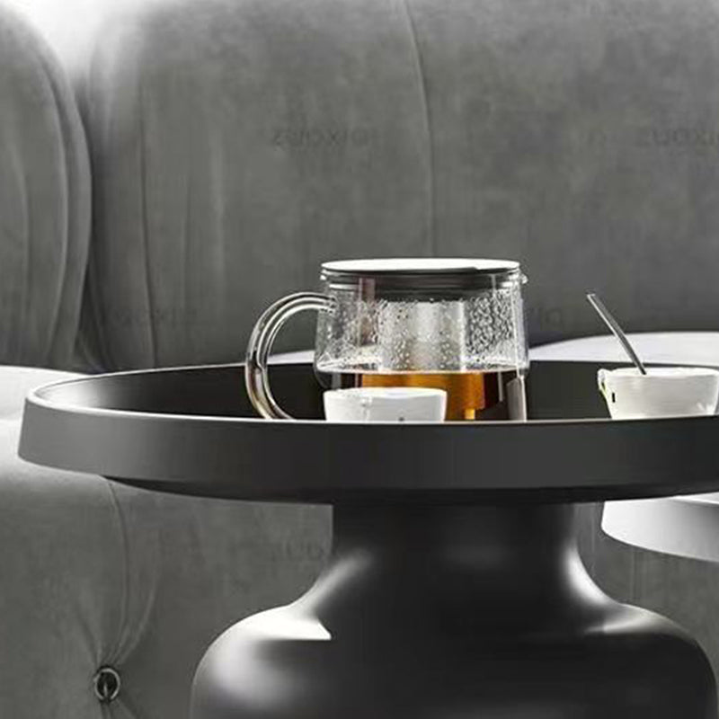 Mid-Century Iron Coffee Table Pedestal Round Tray Top Cocktail Table Set Clearhalo 'Coffee & Accent Tables' 'Coffee Tables' 'coffee_tables' 'furn' 'furn_coffee_tables' 'Furniture' 'Living Room Furniture' 5995129