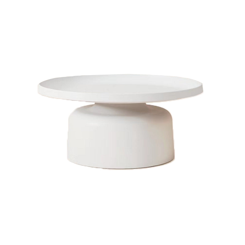 Mid-Century Iron Coffee Table Pedestal Round Tray Top Cocktail Table Set 30"L x 30"W x 14"H White Clearhalo 'Coffee & Accent Tables' 'Coffee Tables' 'coffee_tables' 'furn' 'furn_coffee_tables' 'Furniture' 'Living Room Furniture' 5995131