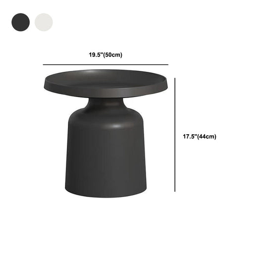 Mid-Century Iron Coffee Table Pedestal Round Tray Top Cocktail Table Set