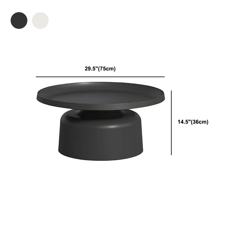 Mid-Century Iron Coffee Table Pedestal Round Tray Top Cocktail Table Set Clearhalo 'Coffee & Accent Tables' 'Coffee Tables' 'coffee_tables' 'furn' 'furn_coffee_tables' 'Furniture' 'Living Room Furniture' 5995138