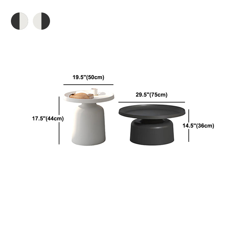 Mid-Century Iron Coffee Table Pedestal Round Tray Top Cocktail Table Set Clearhalo 'Coffee & Accent Tables' 'Coffee Tables' 'coffee_tables' 'furn' 'furn_coffee_tables' 'Furniture' 'Living Room Furniture' 5995139