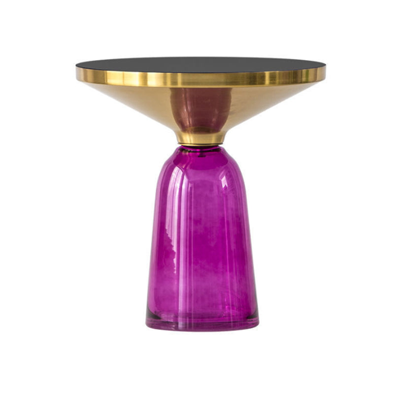 Mesa de café de cono de pedestal mesa de cóctel de vidrio redondo moderno