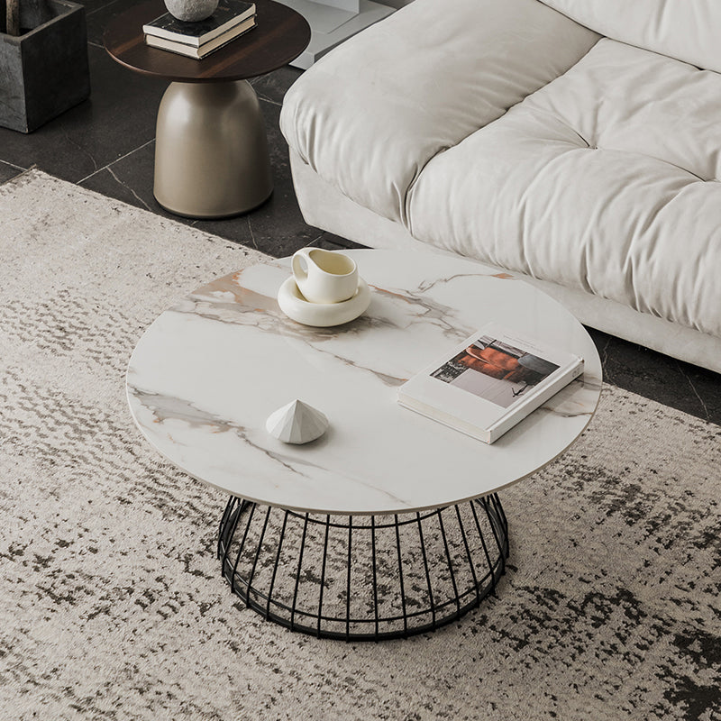 Tavolino minimalista top in pietra rotonda 2 pezzi tavolo da cocktail