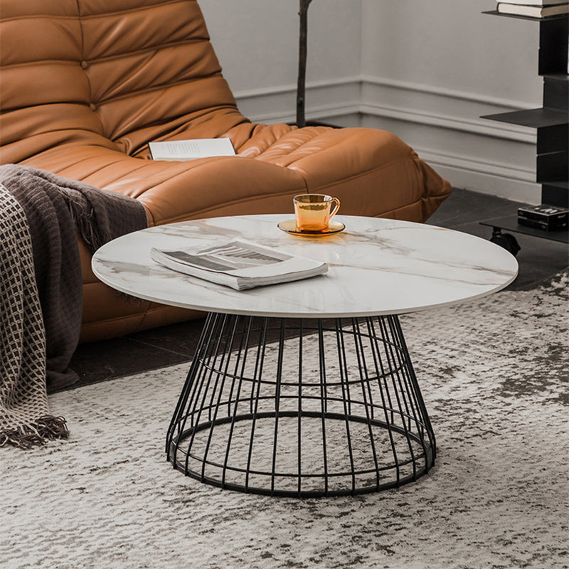 Tavolino minimalista top in pietra rotonda 2 pezzi tavolo da cocktail