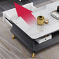 Modernism Rectangular Glass Top Coffee Table 1-Shelf 2-Drawer Cocktail Table Clearhalo 'Coffee & Accent Tables' 'Coffee Tables' 'coffee_tables' 'furn' 'furn_coffee_tables' 'Furniture' 'Living Room Furniture' 5995203