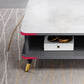 Modernism Rectangular Glass Top Coffee Table 1-Shelf 2-Drawer Cocktail Table Clearhalo 'Coffee & Accent Tables' 'Coffee Tables' 'coffee_tables' 'furn' 'furn_coffee_tables' 'Furniture' 'Living Room Furniture' 5995205
