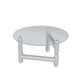 Table basse ronde en verre et acier, 3 pieds, 1 table basse simple