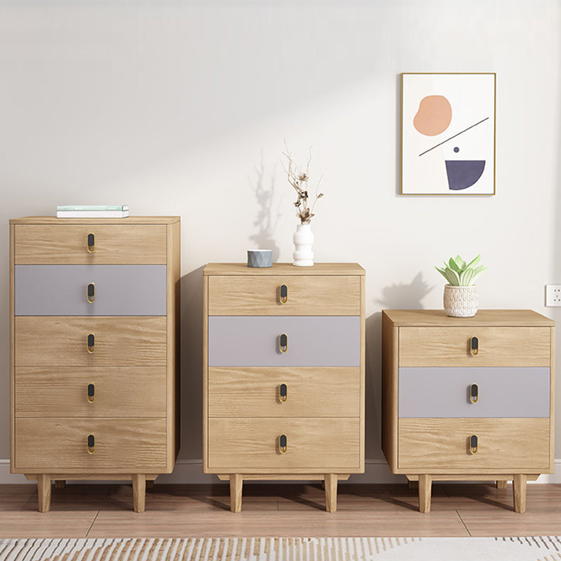 Coffre en bois moderne avec des jambes droites et des tiroirs accent coffre