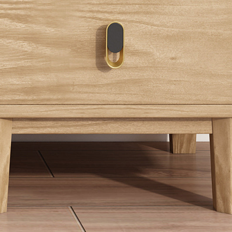 Coffre en bois moderne avec des jambes droites et des tiroirs accent coffre