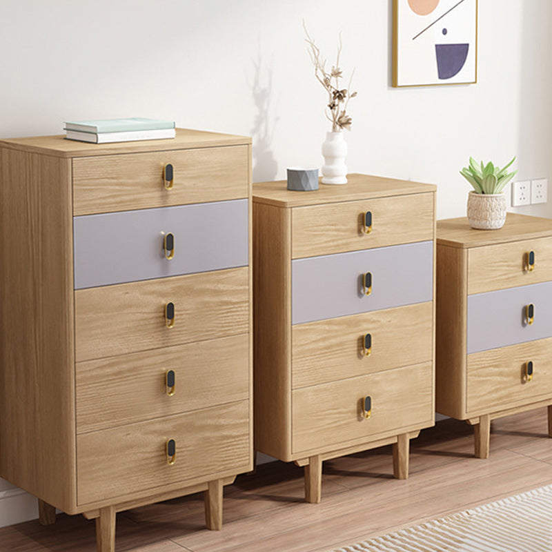 Coffre en bois moderne avec des jambes droites et des tiroirs accent coffre