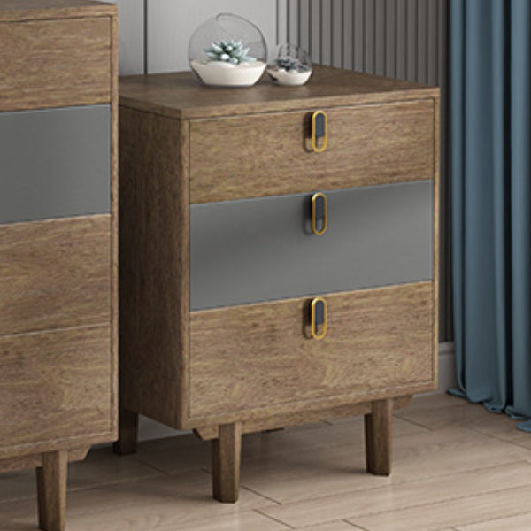 Coffre en bois moderne avec des jambes droites et des tiroirs accent coffre