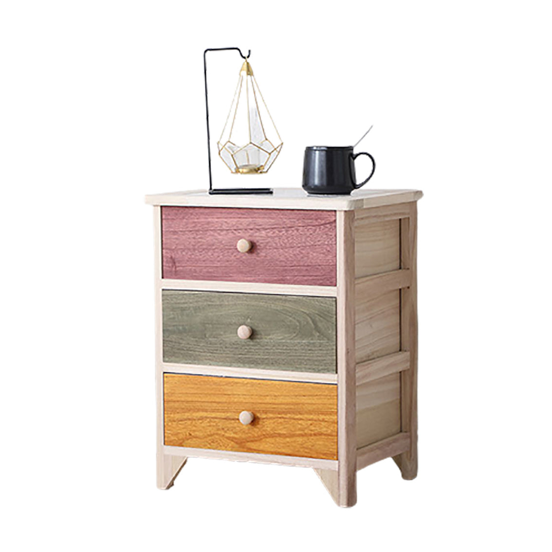 Industrial Accent Chest with Drawers and Wooden Legs Rectangle Chest