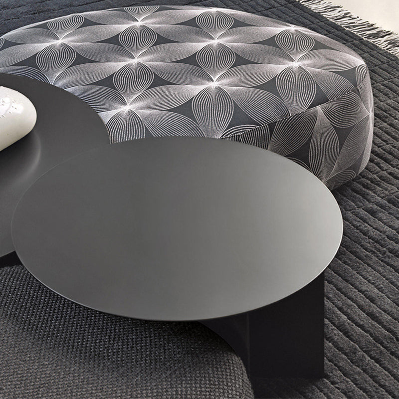 Mid-Century Modern Iron Coffee Table Black Round Cocktail Table Clearhalo 'Coffee & Accent Tables' 'Coffee Tables' 'coffee_tables' 'furn' 'furn_coffee_tables' 'Furniture' 'Living Room Furniture' 5995308