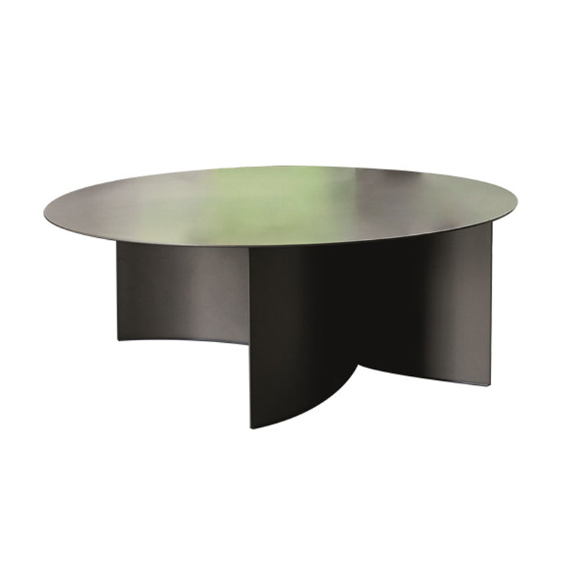 Mid-Century Modern Iron Coffee Table Black Round Cocktail Table Clearhalo 'Coffee & Accent Tables' 'Coffee Tables' 'coffee_tables' 'furn' 'furn_coffee_tables' 'Furniture' 'Living Room Furniture' 5995309