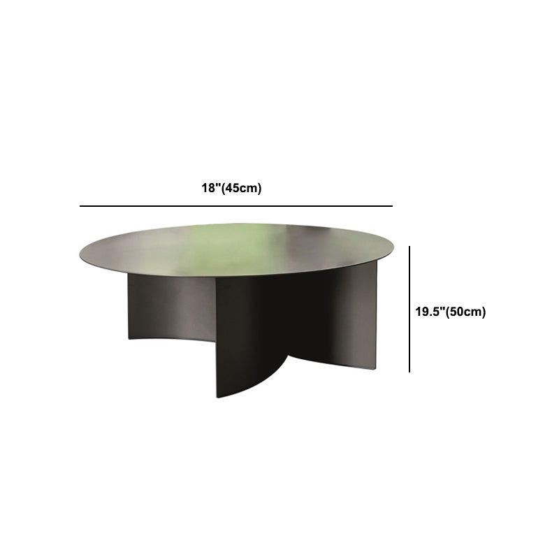Mid-Century Modern Iron Coffee Table Black Round Cocktail Table Clearhalo 'Coffee & Accent Tables' 'Coffee Tables' 'coffee_tables' 'furn' 'furn_coffee_tables' 'Furniture' 'Living Room Furniture' 5995312