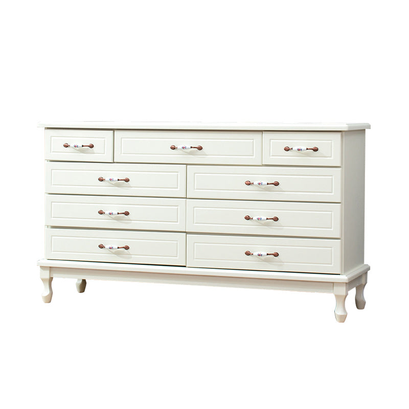 Modern Wooden Accent Chest with 9 Drawers with Cabriole Legs Chest