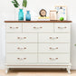 Modern Wooden Accent Chest with 9 Drawers with Cabriole Legs Chest