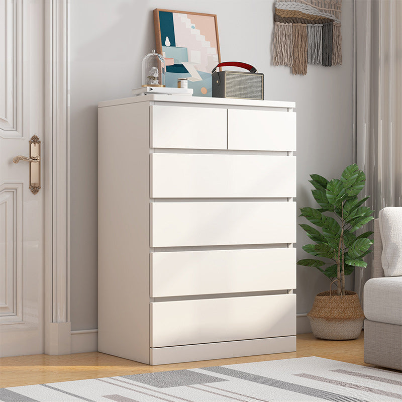 Modern Wood Accent Chest with Drawers Rectangle Chest 23.62" Long 24"L x 16"W x 43"H White 6 Clearhalo 'Cabinets & Chests' 'cabinets_chests' 'furn' 'furn_cabinets_chests' 'Furniture' 'Living Room Furniture' 5995345