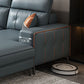 Modern 5-seat Faux Leather Sectional Square Arm Sectional with 4 Pillows Clearhalo 'furn' 'furn_sectionals' 'Furniture' 'Living Room Furniture' 'Sectionals' 5995357
