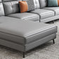 Modern 5-seat Faux Leather Sectional Square Arm Sectional with 4 Pillows Clearhalo 'furn' 'furn_sectionals' 'Furniture' 'Living Room Furniture' 'Sectionals' 5995360
