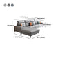 Modern 5-seat Faux Leather Sectional Square Arm Sectional with 4 Pillows Clearhalo 'furn' 'furn_sectionals' 'Furniture' 'Living Room Furniture' 'Sectionals' 5995361