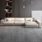 Square Arm Sectional Sofa Contemporary 3-seater Leather Sectional White Right Clearhalo 'furn' 'furn_sectionals' 'Furniture' 'Living Room Furniture' 'Sectionals' 5995367