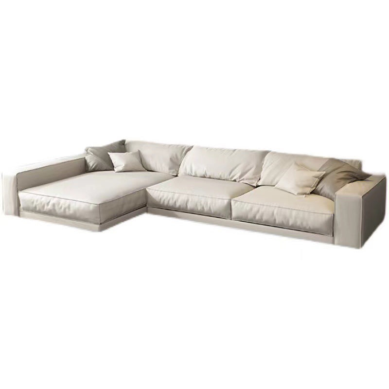 Square Arm Sectional Sofa Contemporary 3-seater Leather Sectional Clearhalo 'furn' 'furn_sectionals' 'Furniture' 'Living Room Furniture' 'Sectionals' 5995369