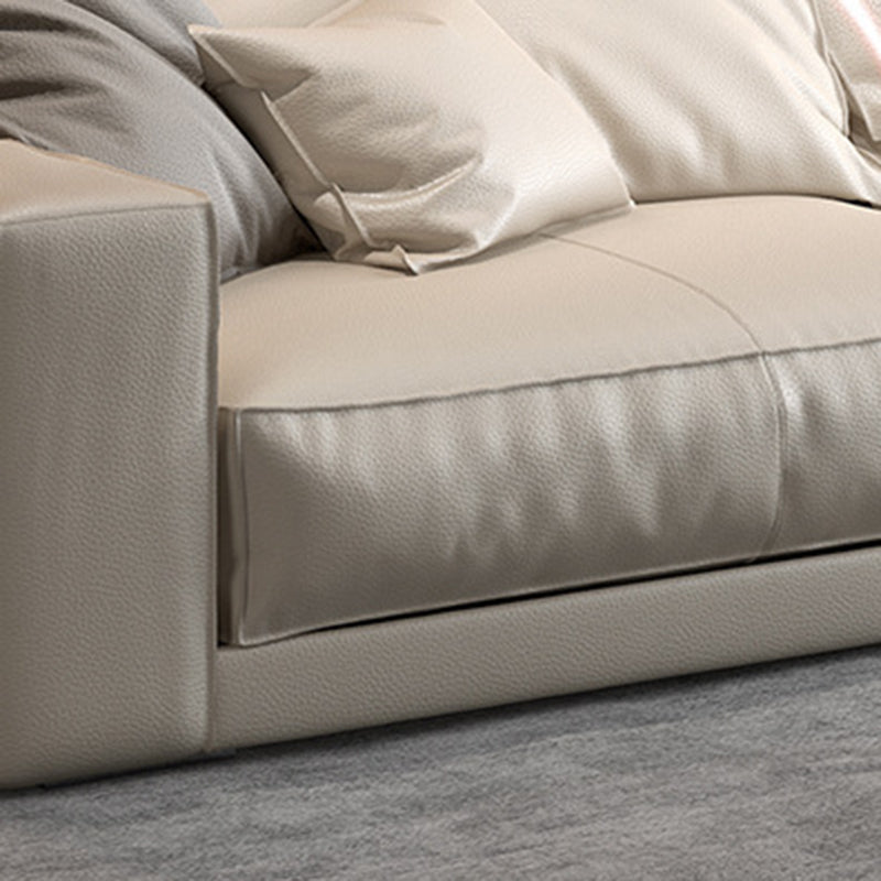 Square Arm Sectional Sofa Contemporary 3-seater Leather Sectional Clearhalo 'furn' 'furn_sectionals' 'Furniture' 'Living Room Furniture' 'Sectionals' 5995371