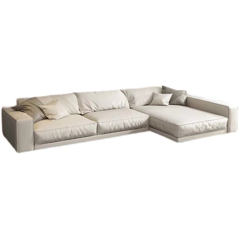 Square Arm Sectional Sofa Contemporary 3-seater Leather Sectional Clearhalo 'furn' 'furn_sectionals' 'Furniture' 'Living Room Furniture' 'Sectionals' 5995374