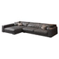 Square Arm Sectional Sofa Contemporary 3-seater Leather Sectional Clearhalo 'furn' 'furn_sectionals' 'Furniture' 'Living Room Furniture' 'Sectionals' 5995375