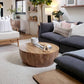Solid Wood Drum Coffee Table Scandinavian Style Round Coffee Table