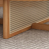 Round Wooden Coffee Table Scandinavian Cross Legs Coffee Table