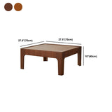 4 Legs Wooden Coffee Table Tray Top Brone Coffee Table 15.7" High