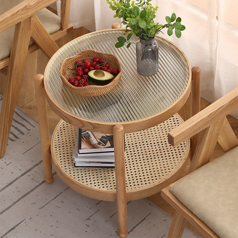 Glass-Topped Coffee Cocktail Table with Shelf Contemporary 4 Legs Coffee Table Clearhalo 'Coffee & Accent Tables' 'Coffee Tables' 'coffee_tables' 'furn' 'furn_coffee_tables' 'Furniture' 'Living Room Furniture' 5995484
