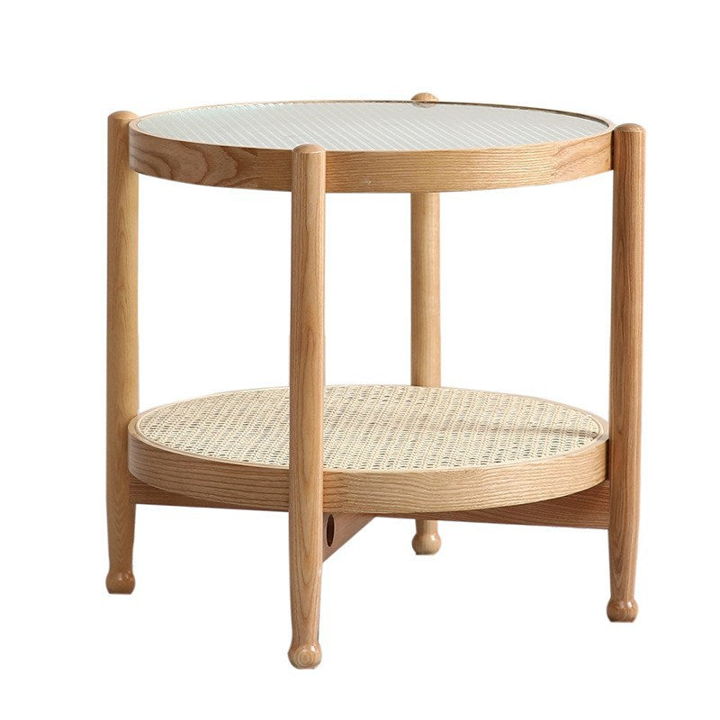 Glass-Topped Coffee Cocktail Table with Shelf Contemporary 4 Legs Coffee Table Clearhalo 'Coffee & Accent Tables' 'Coffee Tables' 'coffee_tables' 'furn' 'furn_coffee_tables' 'Furniture' 'Living Room Furniture' 5995485
