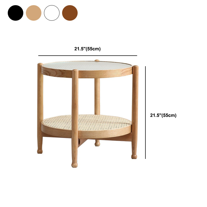 Glass-Topped Coffee Cocktail Table with Shelf Contemporary 4 Legs Coffee Table Clearhalo 'Coffee & Accent Tables' 'Coffee Tables' 'coffee_tables' 'furn' 'furn_coffee_tables' 'Furniture' 'Living Room Furniture' 5995495