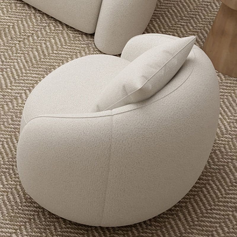 Modern Style Curved Sofa with Pillows Sloped Armed Sofa in White Clearhalo 'furn' 'furn_sofas' 'Furniture' 'Living Room Furniture' 'Sofa' 'sofas' 5995534