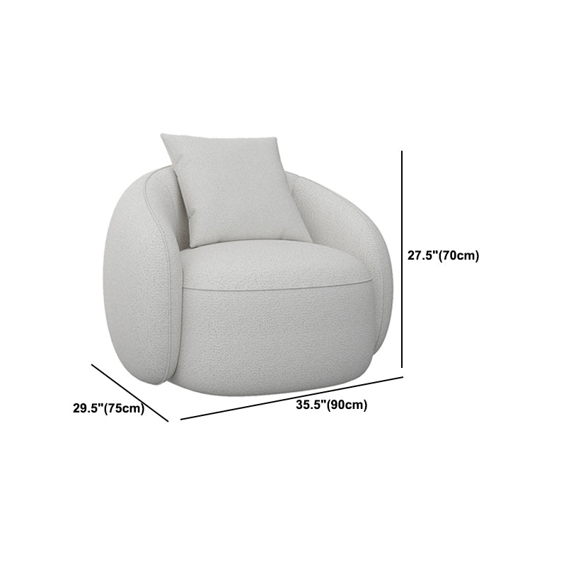 Modern Style Curved Sofa with Pillows Sloped Armed Sofa in White Clearhalo 'furn' 'furn_sofas' 'Furniture' 'Living Room Furniture' 'Sofa' 'sofas' 5995541