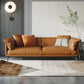 オレンジモダン3/4/5席ソファ本物/フェイクレザータキシードアームソファ