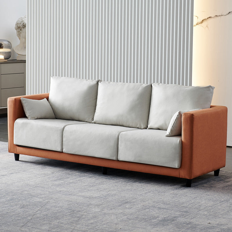 3 plazas 29.5 "H Faux Faux Leather Square Arm Sofá para sala de estar