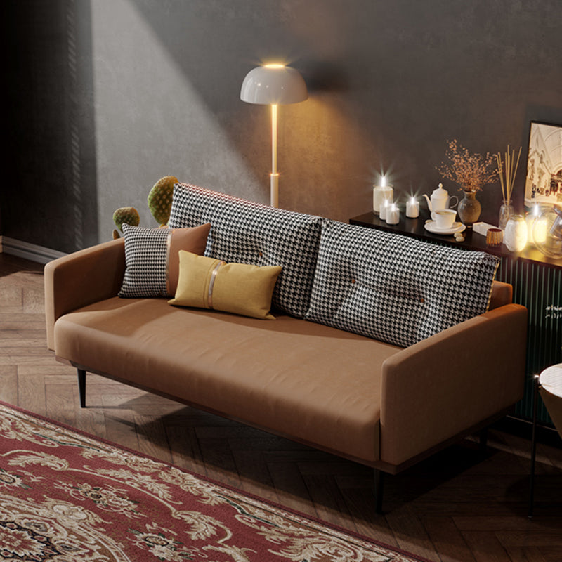 29.5" H Contemporary Faux Leather Square Arm Sofa for Living Room Clearhalo 'furn' 'furn_sofas' 'Furniture' 'Living Room Furniture' 'Sofa' 'sofas' 5995607