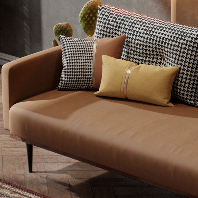 29.5" H Contemporary Faux Leather Square Arm Sofa for Living Room Clearhalo 'furn' 'furn_sofas' 'Furniture' 'Living Room Furniture' 'Sofa' 'sofas' 5995613