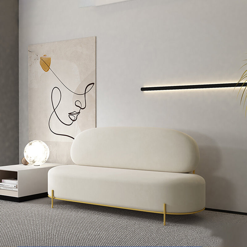 Hedendaags wit / oranje 31,5 "H Velvet armloze bank voor de woonkamer