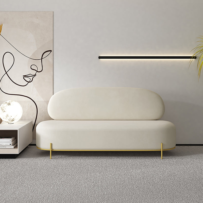 Hedendaags wit / oranje 31,5 "H Velvet armloze bank voor de woonkamer