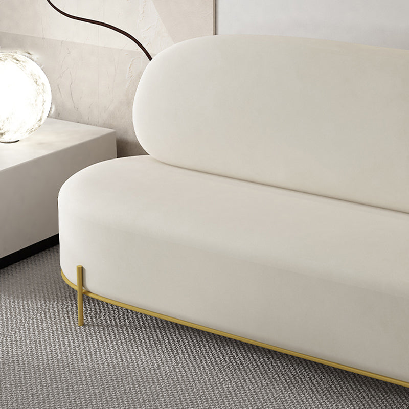 Hedendaags wit / oranje 31,5 "H Velvet armloze bank voor de woonkamer