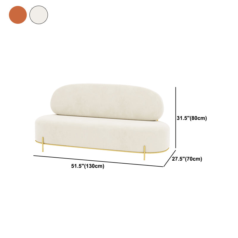 Hedendaags wit / oranje 31,5 "H Velvet armloze bank voor de woonkamer