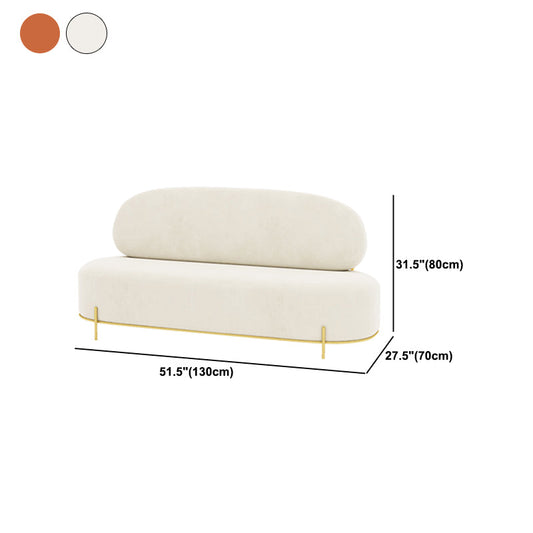Zeitgenössischer Weiß / Orange 31,5 "H Velvet Armless Sofa für Wohnzimmer