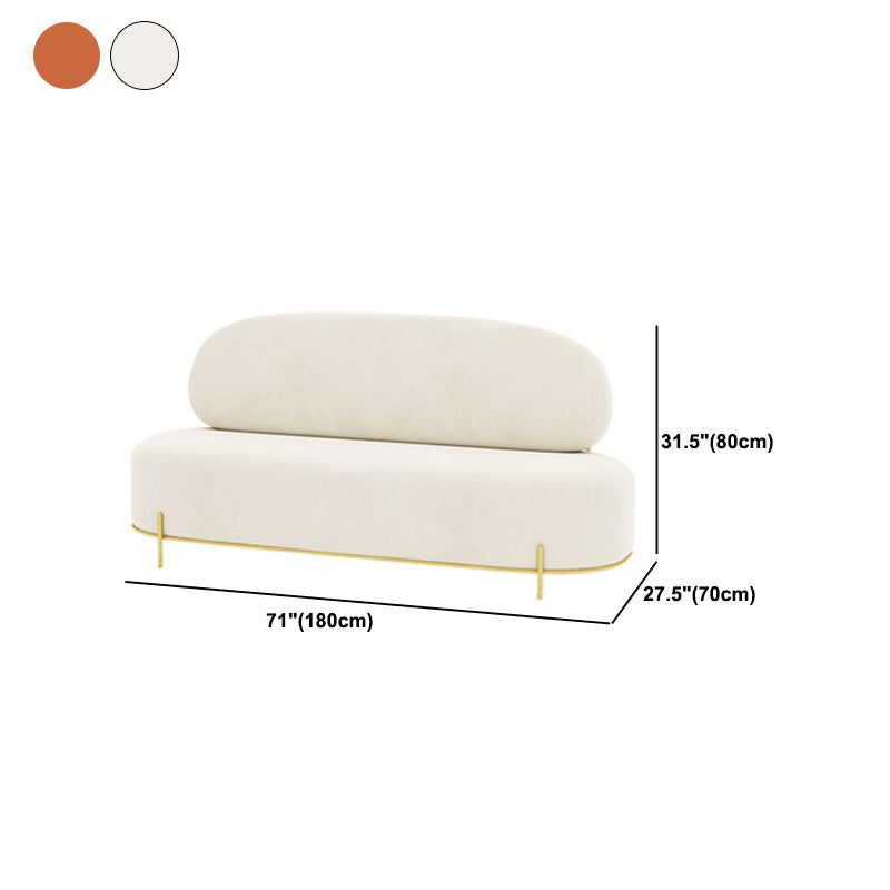 Hedendaags wit / oranje 31,5 "H Velvet armloze bank voor de woonkamer