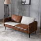 23.6" H Contemporary Faux Leather Square Arm Sofa for Living Room