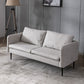 23.6" H Contemporary Faux Leather Square Arm Sofa for Living Room